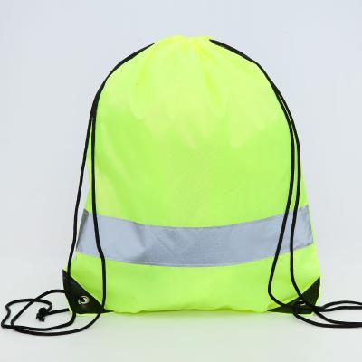 China Low MOQ Promotional Running Dust Proof Polyester Folding Portable Drawstring Bag Outdoor Water Off Portable Sport Backpack for sale