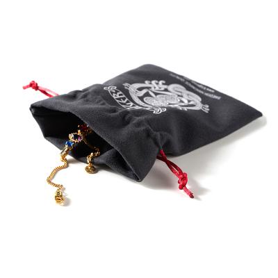 China Custom Logo Watch Necklace Sunglasses Gift Dust Packaging Bag Jewelry Drawstring Suede Cosmetic Bag Recyclable for sale