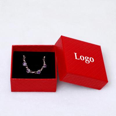 China Small Recyclable Custom Romantic Soft Luxury Cardboard Engagement Necklace Box Ring Jewelry BOX Jewelry Box Set for sale