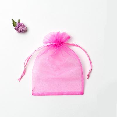 China Wholesale custom wedding candy logo printing organza jewelry storage bag Recycable organza pangcaging bag 13*18 cm with drawstring for sale