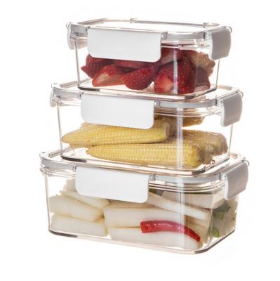 China Freshness Preservation With Drain Multifunctional Stackable Container Refrigerator Storage Lid Fruit Kitchen Organizer Vegetable Crisper And Box for sale