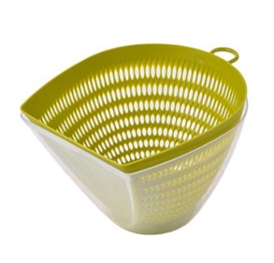 China Strainer Viable Pasta Kitchen Fruit Vegetable Drain Basket With Handles Three In A Collapsible ABS Strainer Box With Lid for sale