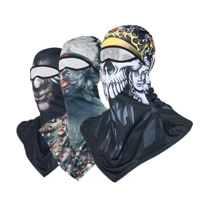 China breathable & Custom Logo Neck Cuff Waterproof UV Protection Cycling Full Face Mask Scarf Bandana Headwear 3D Dog Skull Print Magic Balaclava for sale