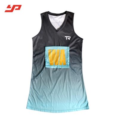 China Custom thin 100% polyester sleeveless sublimation netball dress netball skirt team uniform for sale