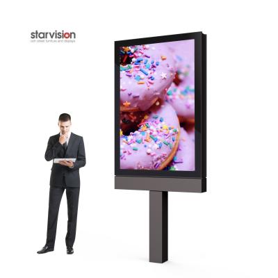 China 2500nits Outdoor Digital Totem Advertising Pole Mount Digital Signage for sale