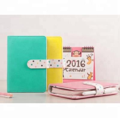 China High Quality Fancy Metal Binder PU Loose Leaf Journal Diary Cool Printed Cute Cute Leather Notebook for sale