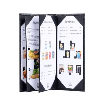 China 6 views 6 views black imitation crocodile leather restaurant drinks menu for