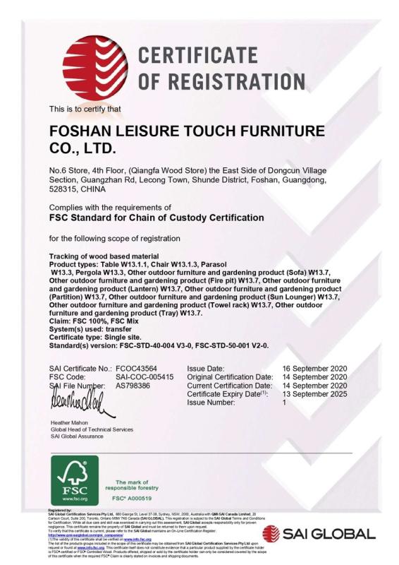 FSC - Foshan Leisure Touch Furniture Co., Limited