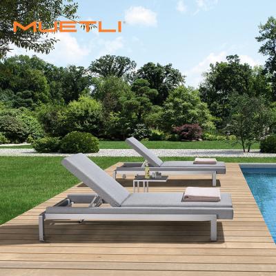 China Gray Mix Fabric Pool Outdoor Lounge Chairs Modern Luxury Cool Sun Sofa for sale