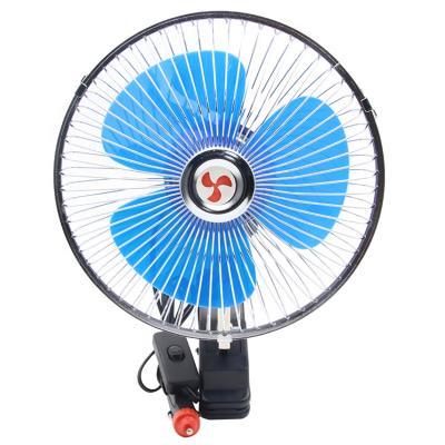 China Fans For Car Interior 8 Inch 12 Volt Car Interior Fan Car Oscillating Fan With Plastic Leaves for sale