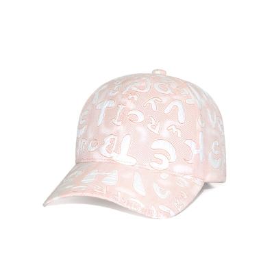 China JOINT Summer Sunshade Bowknot Curved Brim Customized Hat Embossing Pink Baseball Cap For Girls for sale