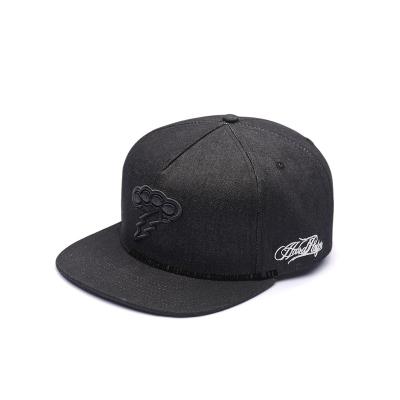 China COMMON embroidery original black denim personalizada Gorra de beisbol snapback hat unstructured hat for sale