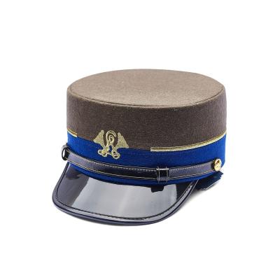 China Image Customization Flat Surface Officer Hat Captain Uniform Peaked Hats Caps for sale