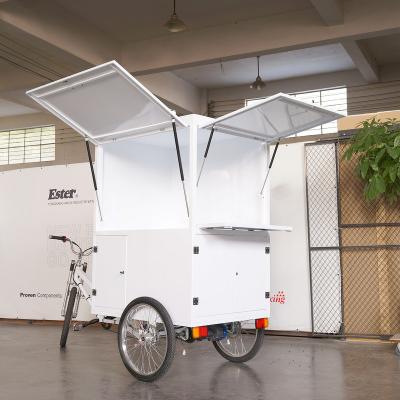 China electric cargo ice cream cart food vending tricycle, cafe tricycle for sale for sale