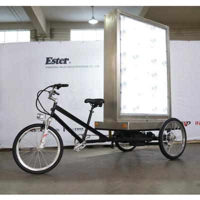 China Benefit Advertising LED Lights ESTER Bicycle Billboard Advertising Trike for sale