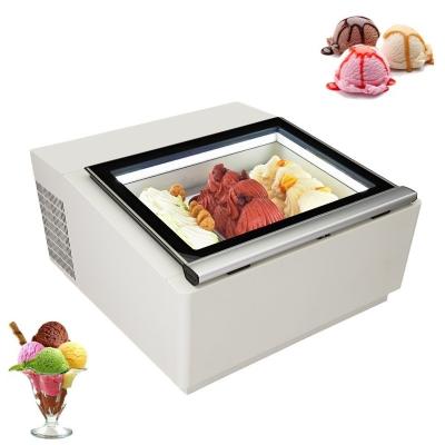 China Home Mini Gelato Eiscreme Kühlschrank Kühlschrank Anzeige Schaufenster 44KG Buffet-Maschine zu verkaufen