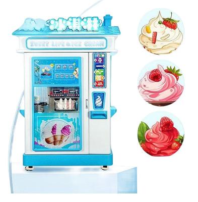 China Fully Automatic Three-Flavor Soft Ice Cream Machine with 280 Cup Capacity 2000w Power for sale