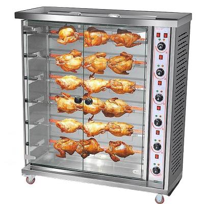 China Horno de pollo a la parrilla de gas eléctrico de 3 capas y 9 capas Máquina de barbacoa automática giratoria en venta