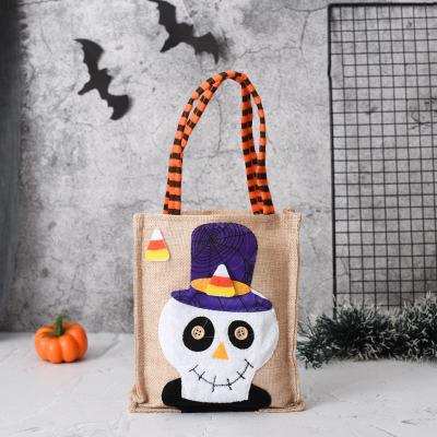 China Handtas 26*15cm Halloween thema snoepjes cadeau tas met heks pompoen zwarte kat schedel Te koop