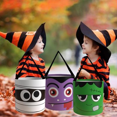 China Niños Halloween Truco o tratar Bolsa de balde de dulces con impresión de logotipo y diseño personalizado en venta