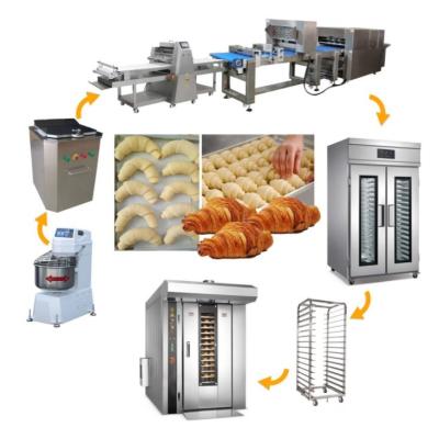 China Fabricação de pastelaria e croissants com linha automática de pão de pastelaria de aço inoxidável à venda