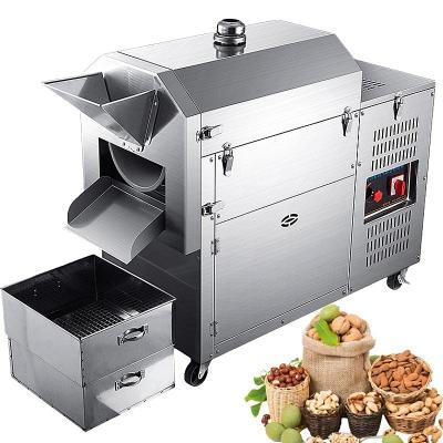 China Commercial Catering 220V Cacao Bean Sesame Cocoa Cashew Peanut Nut Roaster Roast Machine for sale