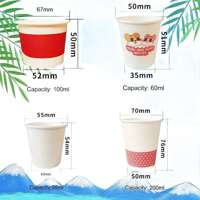 China 0.01 KG Weight Disposable Paper Coffee Cups Environmental Friendly Custom Paper Cups for sale