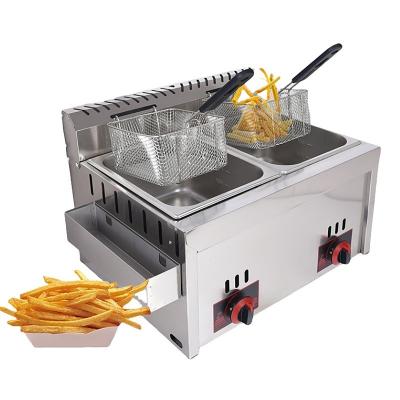 China Efficiently Fry Funnel Cakes Potatoes Chicken and Corn Dogs with a 2-Tank Deep Fryer for sale