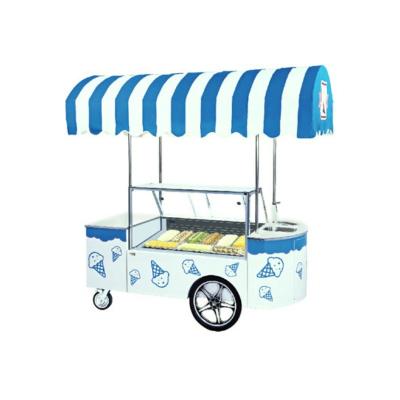 China Refrigeration Tube Freezer Gelato Vending Cart for Ice Cream Snack Business Food Shop for sale