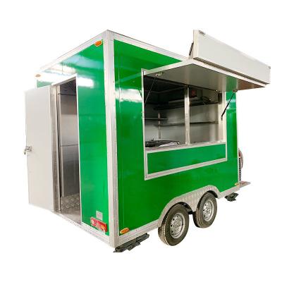 China Multifunktioneel vierkant catering trailer met toilet pizza hamburger melk thee bron Te koop