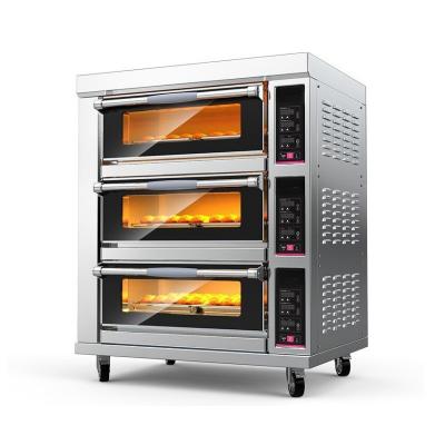 China Electric Gas Deck Oven for Food Shop 6 Tray 126l Pizza Oven Bread Cake Baking Bakery for sale