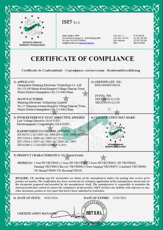 CE - Guangzhou Mantong Electronic Technology Co., Ltd