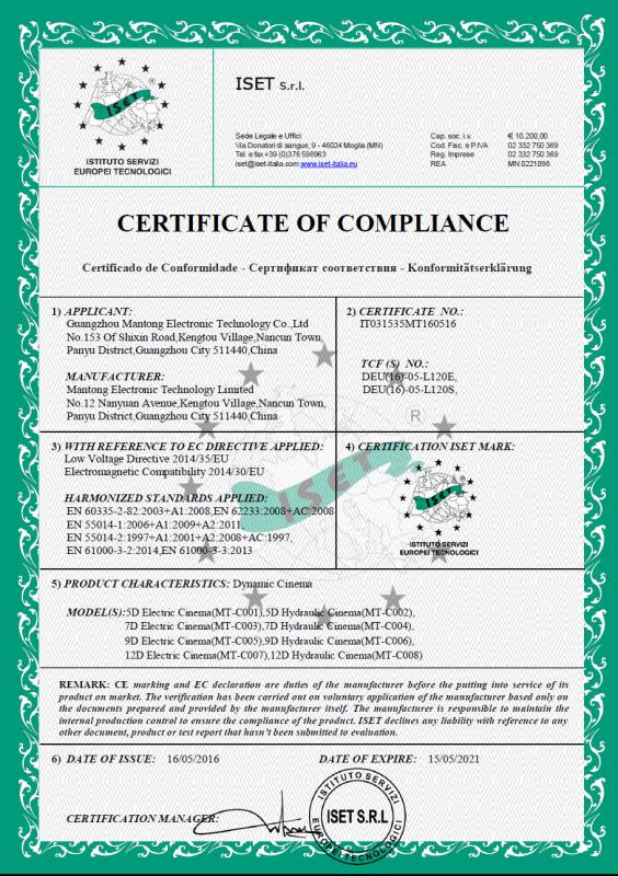 CE - Guangzhou Mantong Electronic Technology Co., Ltd