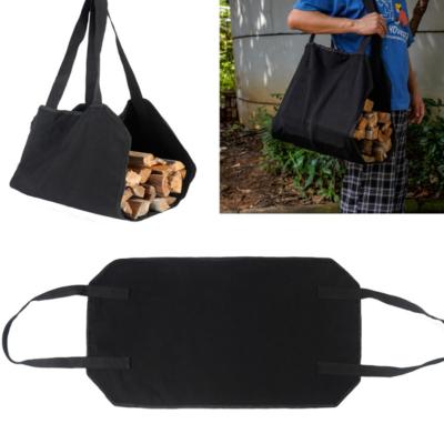 China Large Capacity Canvas Firewood Carrier Sack Portable Firewood Bag Firewood Holder Durable Wear Resistant Outdoor Camping Firewood Holder for sale