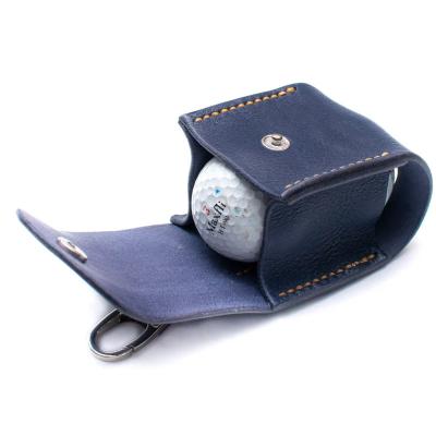 China Good Quality Travel PU Golf Ball Pouch Mini Ball Holder Durable Hanging Waist Leather Golf Pouch Sports Golf Accessories for sale