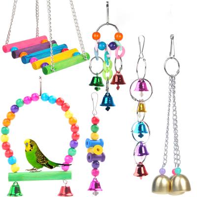 China Amazon Viable Hot Sale Wholesale Style Cute Parrot Birds Puzzle Relaxing Swing Toys for sale