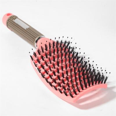 China Salon Brushes Comfortable Plastic Hair Extension Brush Handle Magic Ribs Large Hairy Curved Comb for sale