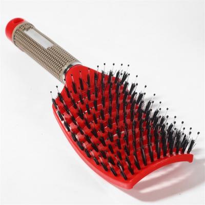 China Salon Hair Beauty Brush For Detangler Curly Comfy Plastic Hairy Curved Large Comb for sale