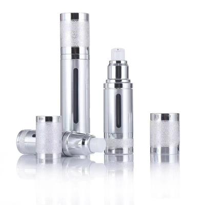 China Aluminum 50ml Silver Gold Airless Bottle With Different Pumps For Cosmetic for sale