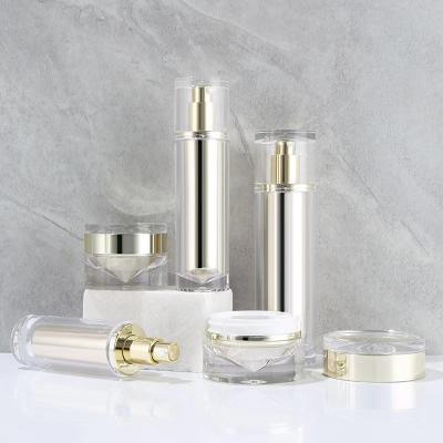 China Customized Luxury Empty Acrylic Cosmetic Packaging Bottles 30ML 50ML 100ML And Jars 30G 50G for sale