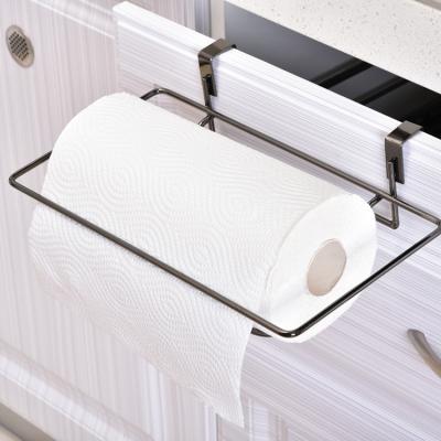 China Storage and Holding Durable Toilet Paper Cabinet Door Black Nickel Steel Kitchen Paper Holder Toilet Paper Roll Holder for sale