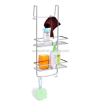 China Bathroom Storage Metal Wire Shower Rack Wall Mounted Shower Caddy Hanging Rack for sale