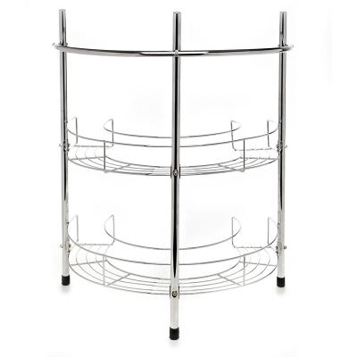 China Viable Under Basin Rack 2 Tier Chrome Silver Bathroom Sink Storage Organizer Shelf Cart for sale