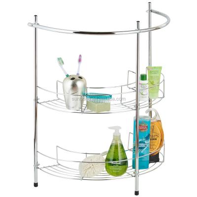 China Viable Under Basin Rack 2 Tier Bathroom Sink Sink Storage Portable Towel Rack for sale