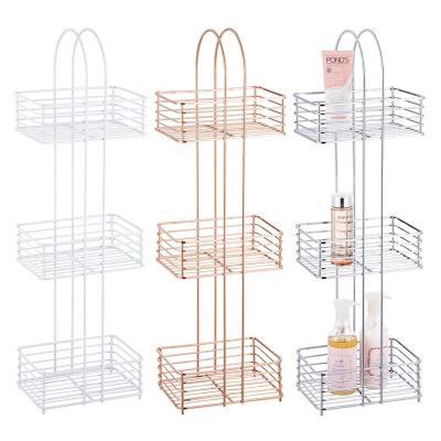 China Sustainable Construction Metal Wire Shower Caddy Multicolor Sturdy Bathroom Storage Rack for sale