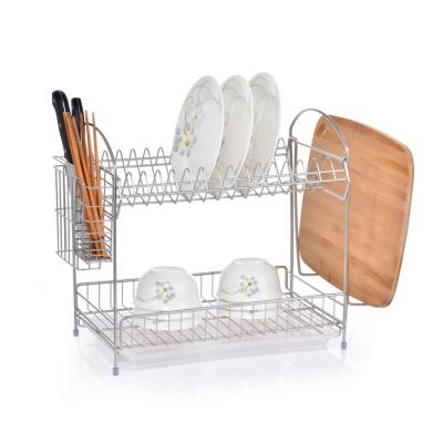 China 2 Tier Kitchen Dish Drainer Rack Sustainable Dish Rack for sale