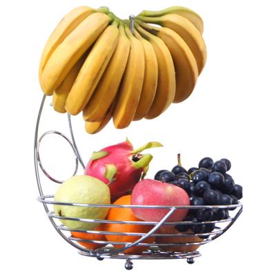 China Sustainable Metal Wire Kitchen Fruit Free With Banana Holder for sale