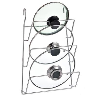 China Sustainable Hanging Kitchen Pan Pot Lid Rack Pot Cover Holder for sale