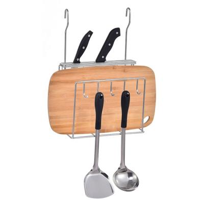 China Sustainable Stainless Steel Chopper Kitchen Tools Rack Cutlery Hanging Rack for sale