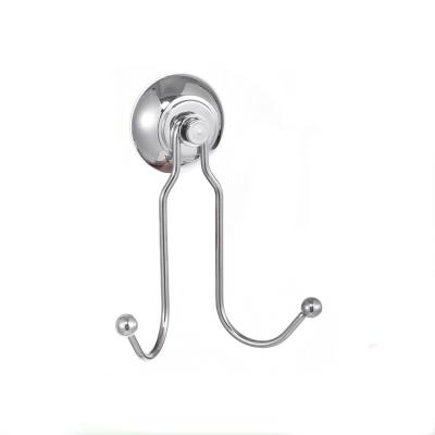 China Sustainable Metal Chrome Suction Wall Mount Cloth Hook for sale